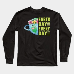 Earth Day Everyday Retro Environmental Earth Day Kids Women Long Sleeve T-Shirt
